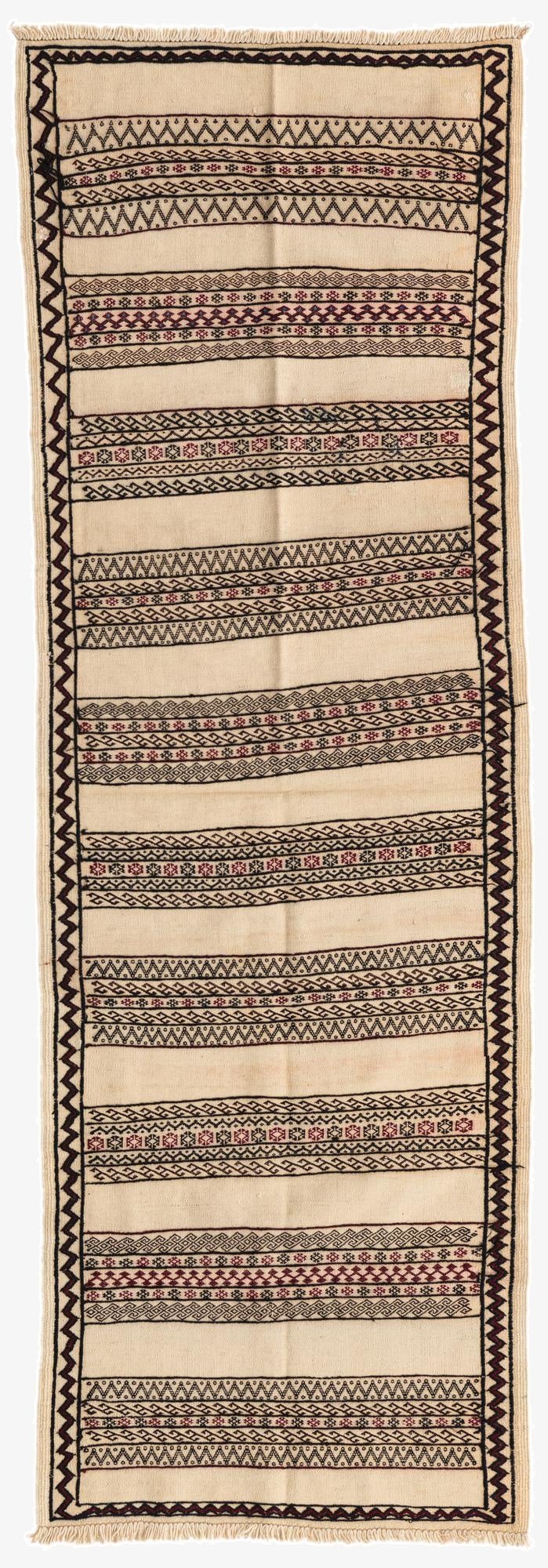 2' 3 x 6' 10  Hand Knotted Kilim Fars Persian Wool Runner Rug