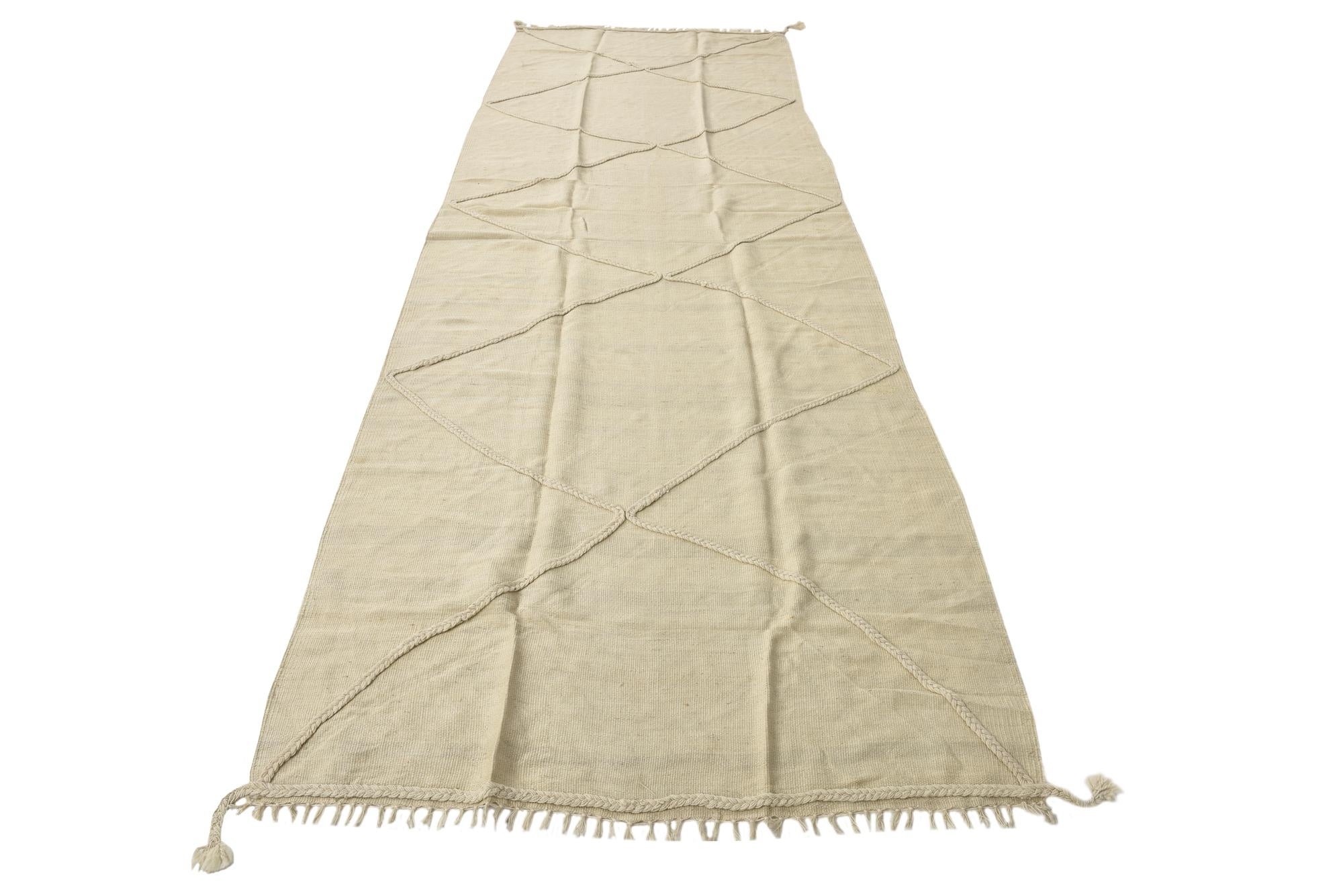 3' 6 x 10' 9 Hand Woven Kilim Modern Wool Runner Rug