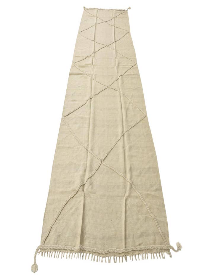 Detail image of 3' 6 x 10' 9  Hand Woven Kilim Modern Wool Runner Rug