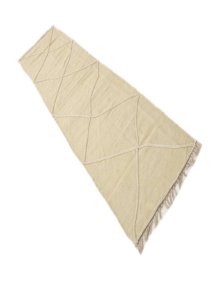 Detail image of 3' 4 x 9' 10  Hand Woven Kilim Modern Wool Runner Rug