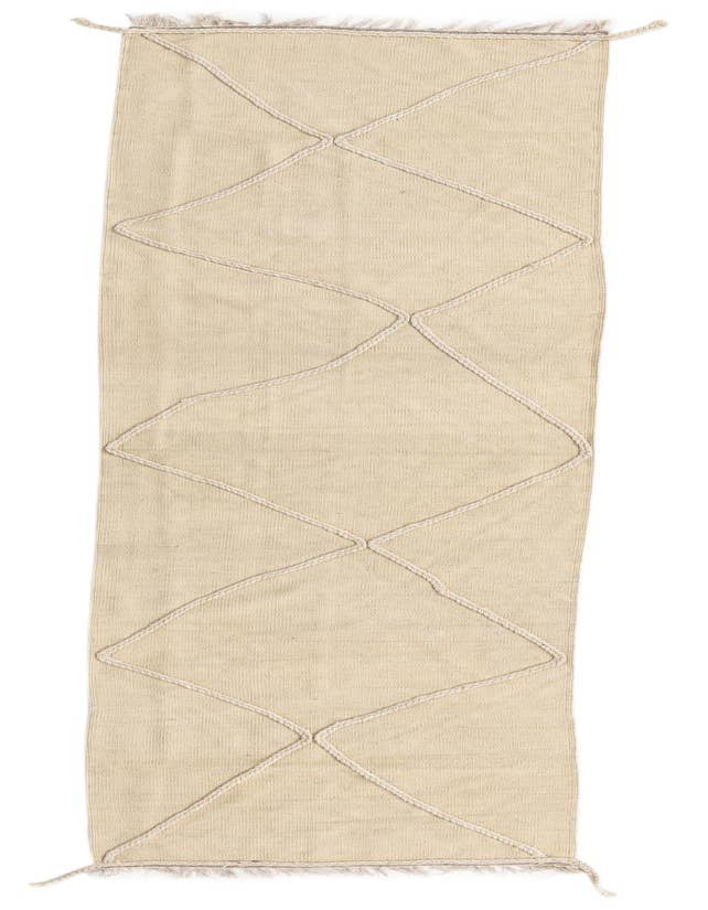 Detail image of 3' 4 x 9' 10 Hand Woven Kilim Modern Wool Runner Rug