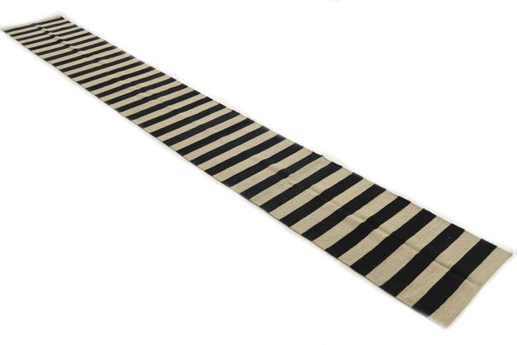 Detail image of 1' 9 x 14' 5 Hand Woven Kilim Modern Wool Runner Rug