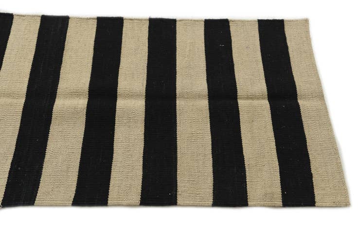 Detail image of 1' 9 x 14' 5 Hand Woven Kilim Modern Wool Runner Rug