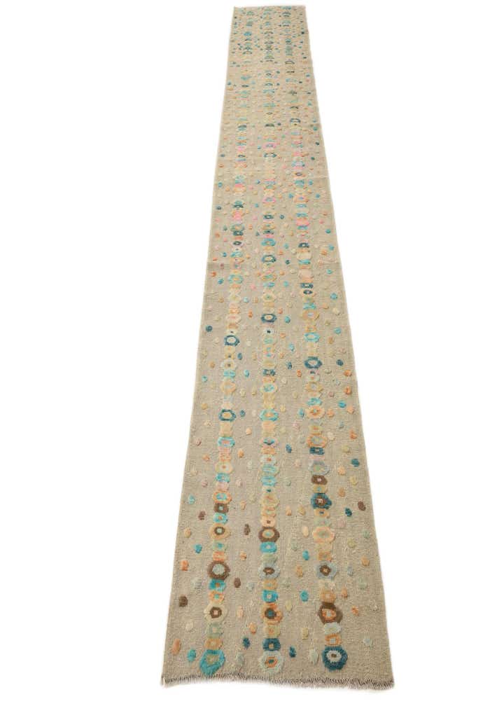 2' 8 x 12' 7 Hand Woven Kilim Modern Wool Runner Rug