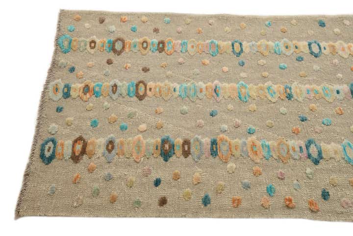 2' 8 x 12' 7 Hand Woven Kilim Modern Wool Runner Rug