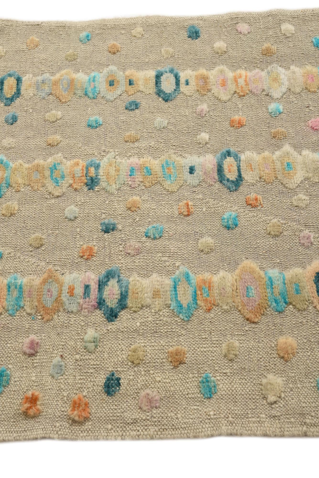 2' 8 x 12' 7 Hand Woven Kilim Modern Wool Runner Rug