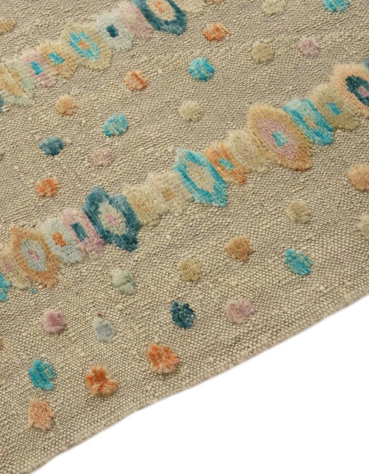 Detail image of 2' 8 x 12' 7  Hand Woven Kilim Modern Wool Runner Rug