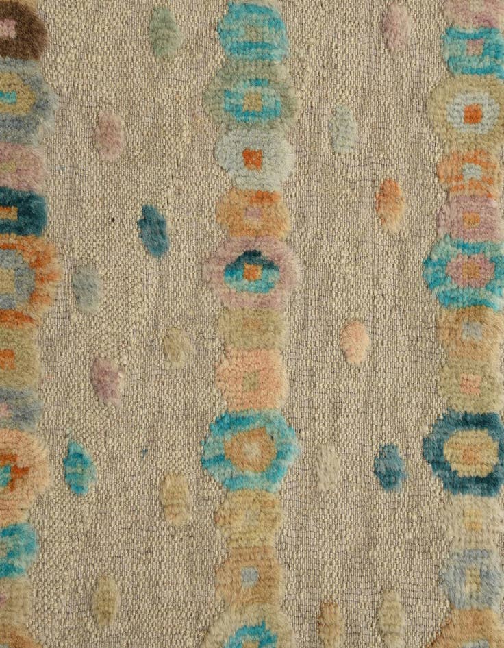 Detail image of 2' 8 x 12' 7  Hand Woven Kilim Modern Wool Runner Rug