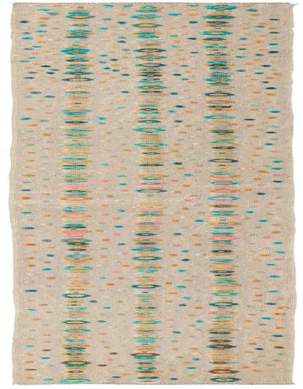 Detail image of 2' 8 x 12' 7 Hand Woven Kilim Modern Wool Runner Rug