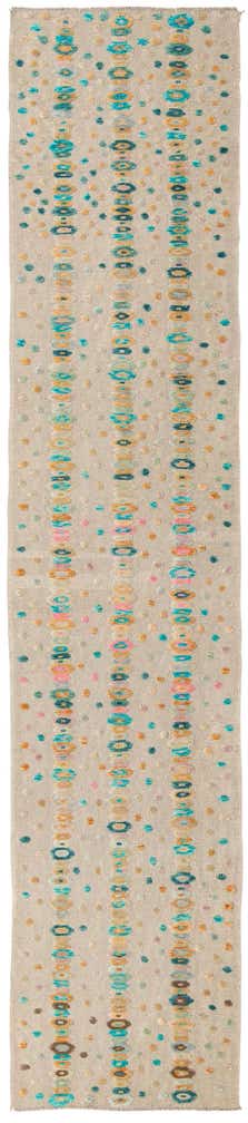 2' 8 x 12' 7 Hand Woven Kilim Modern Wool Runner Rug