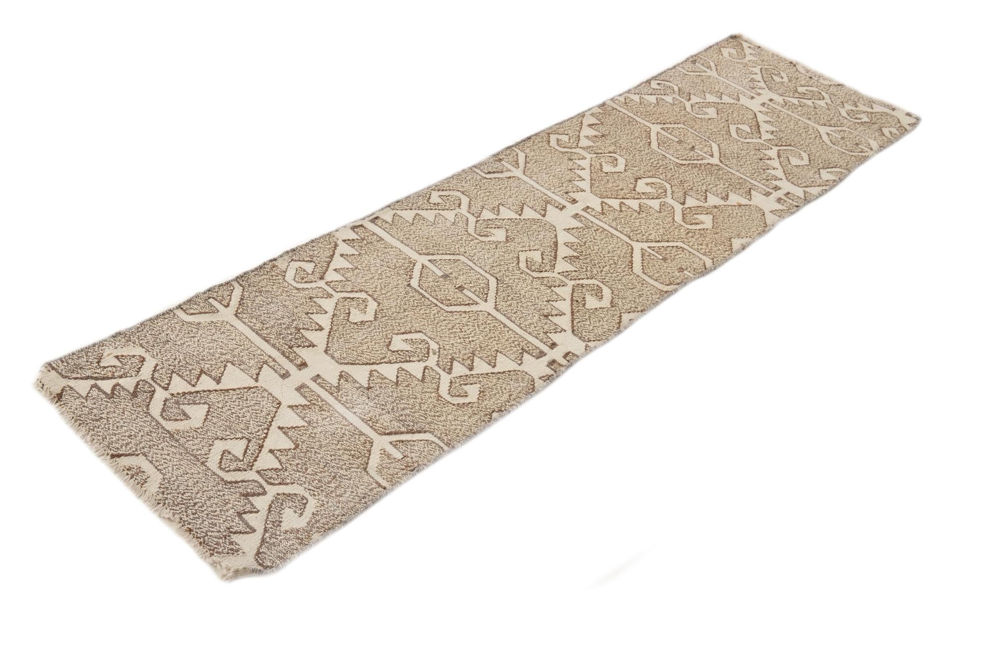 2' x 7' 5 Hand Woven Kilim Modern Wool Runner Rug
