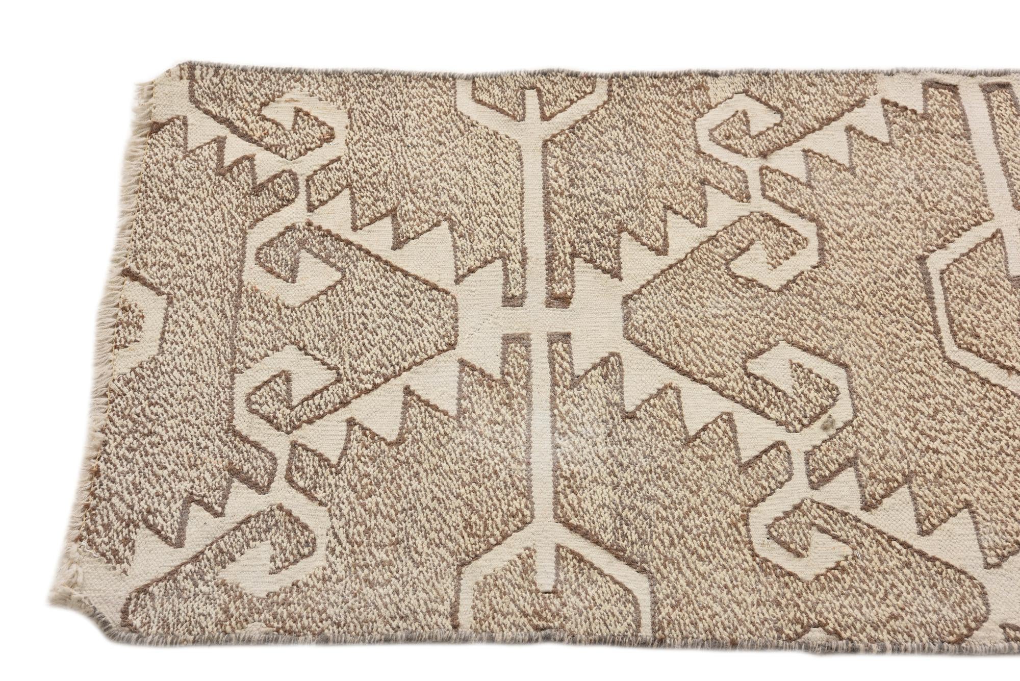 2' x 7' 5 Hand Woven Kilim Modern Wool Runner Rug