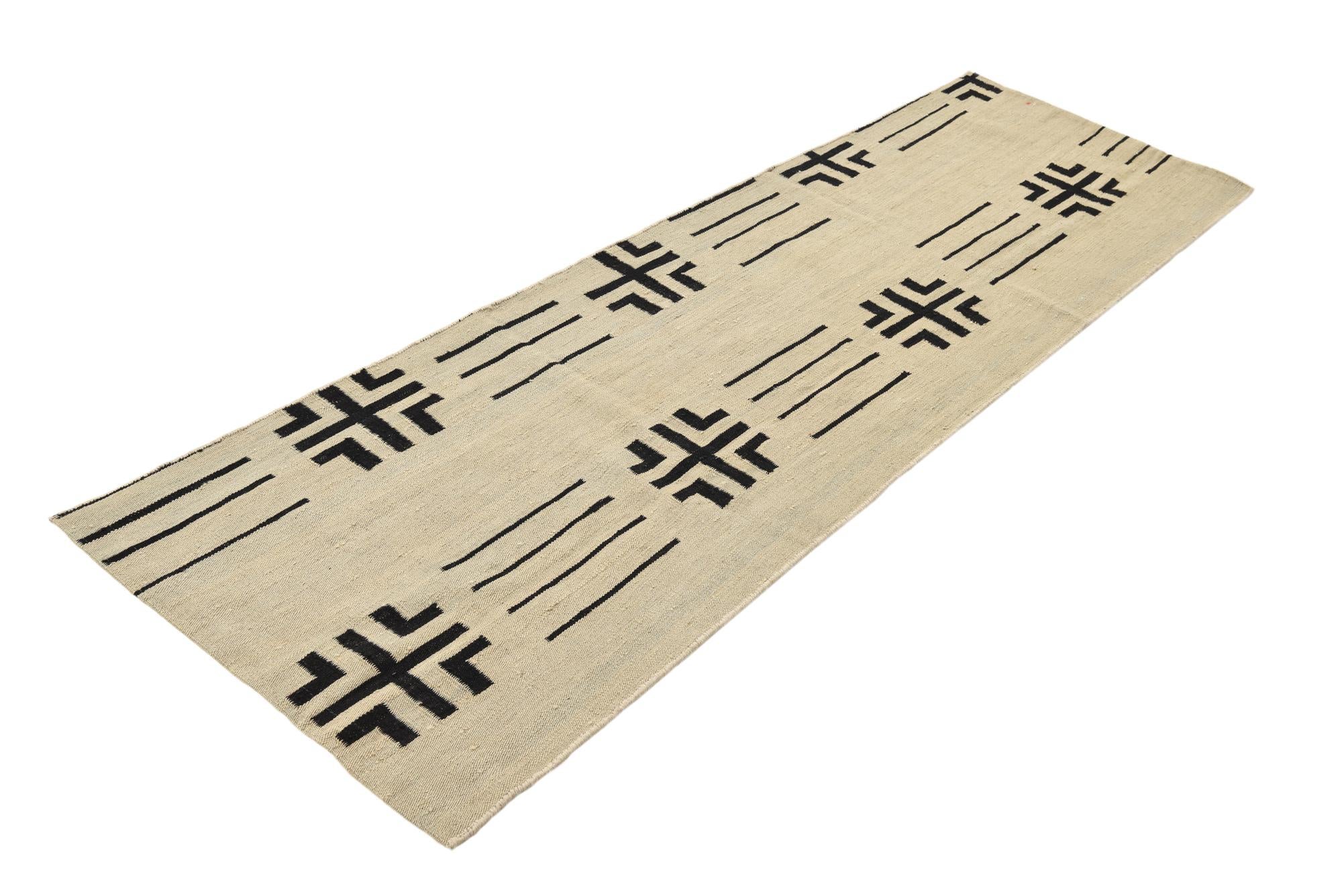 2' 3 x 7' 5 Hand Woven Kilim Modern Wool Runner Rug