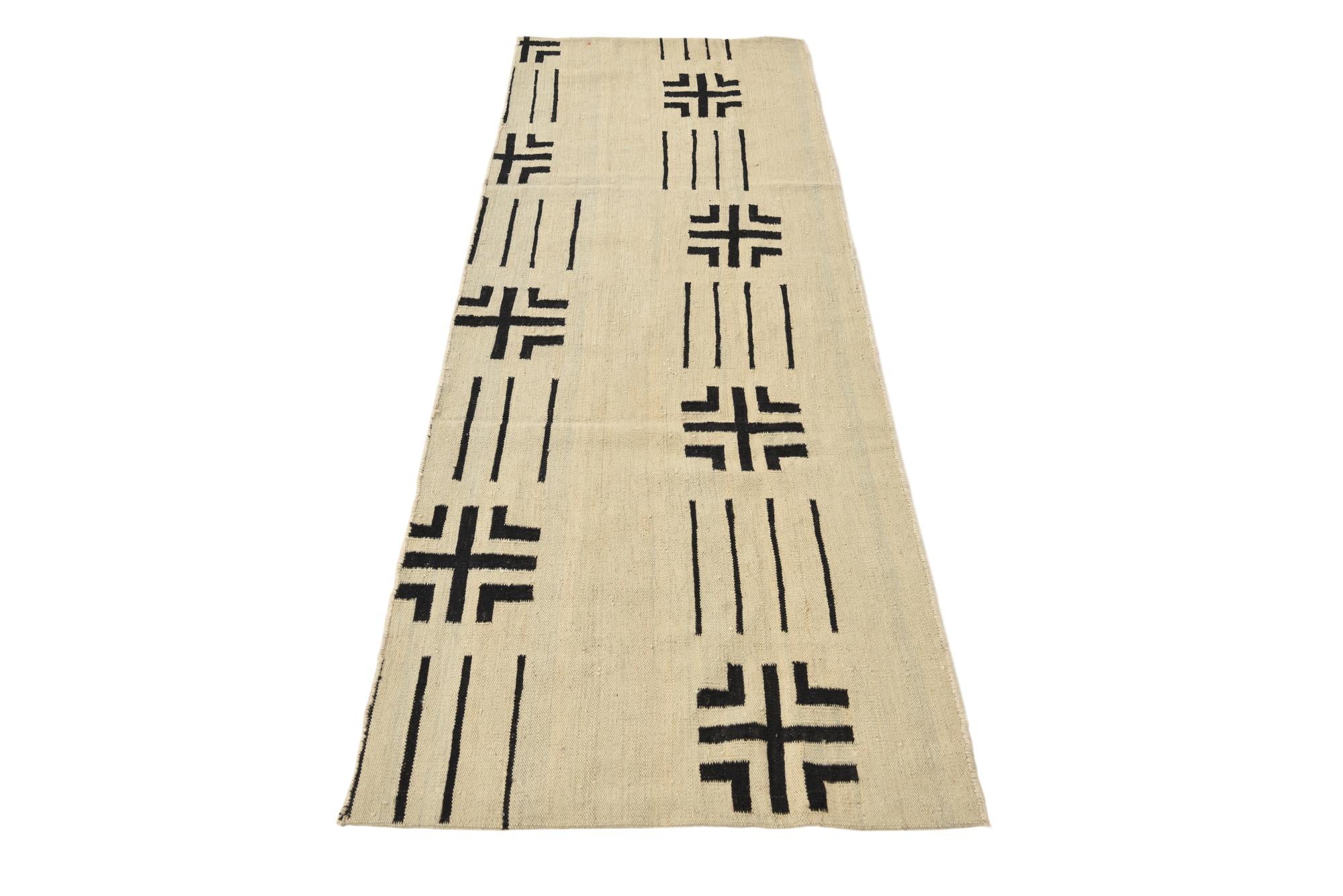 2' 3 x 7' 5 Hand Woven Kilim Modern Wool Runner Rug
