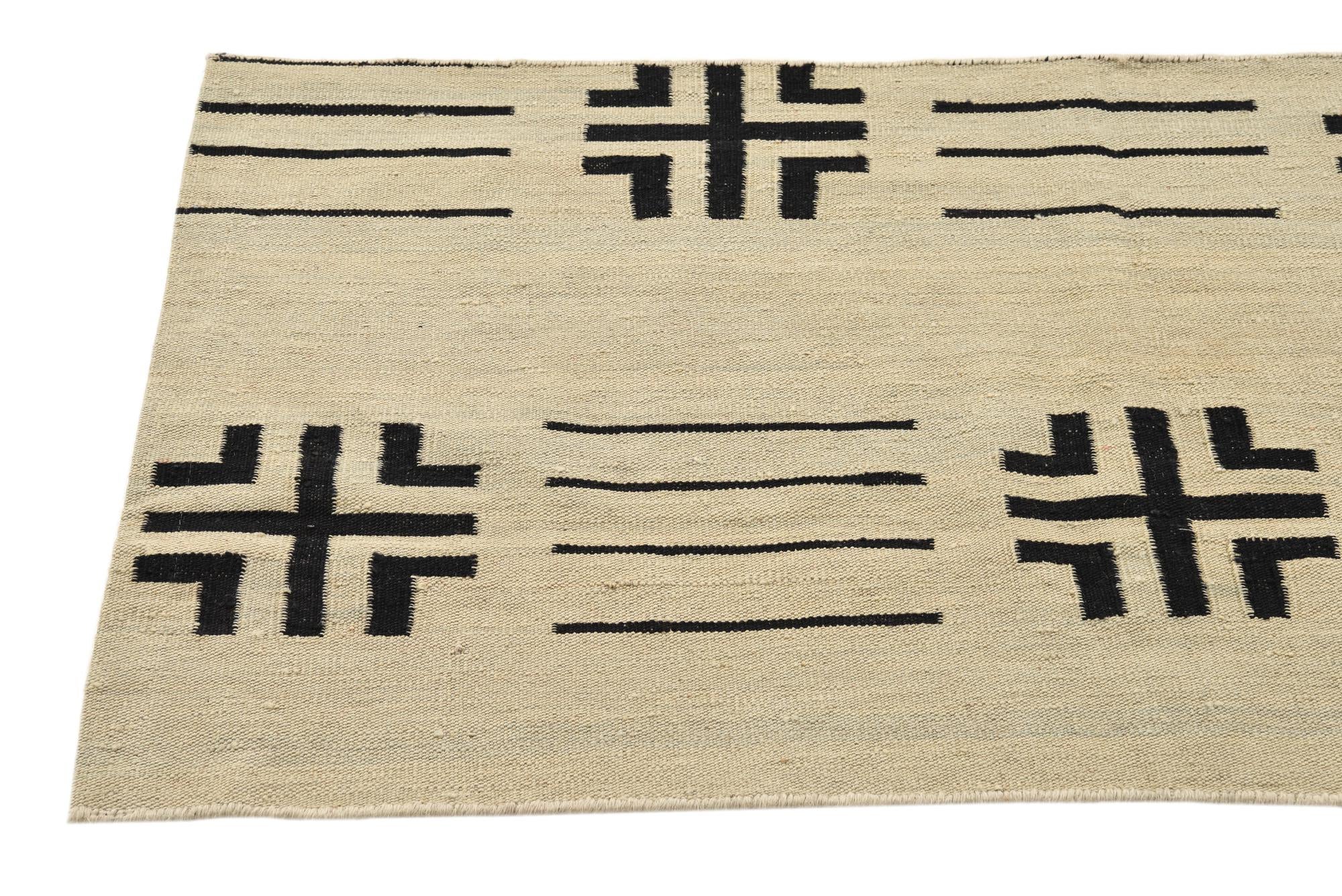 2' 3 x 7' 5 Hand Woven Kilim Modern Wool Runner Rug