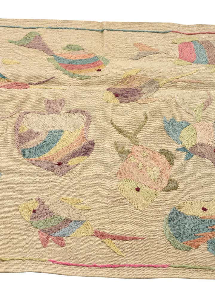 2' 3 x 9' 7 Hand Woven Kilim Suzani Wool Runner Rug