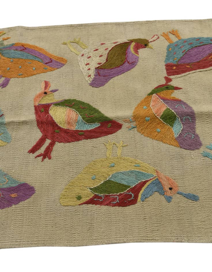 Detail image of 2' 5 x 9' 4  Hand Woven Kilim Suzani Wool Runner Rug