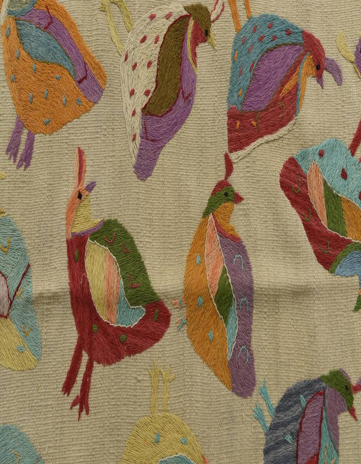 Detail image of 2' 5 x 9' 4  Hand Woven Kilim Suzani Wool Runner Rug