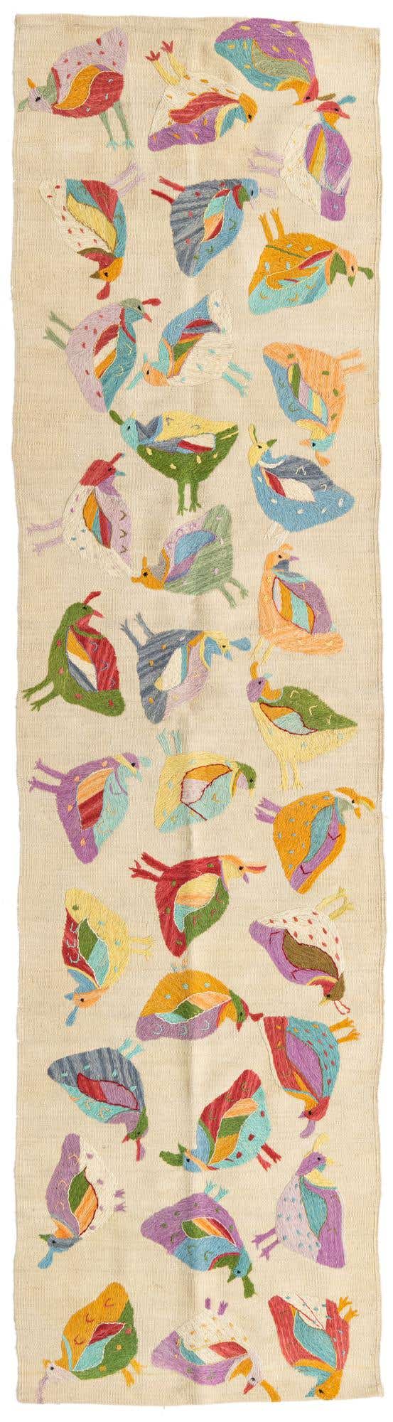 2' 5 x 9' 4 Hand Woven Kilim Suzani Wool Runner Rug