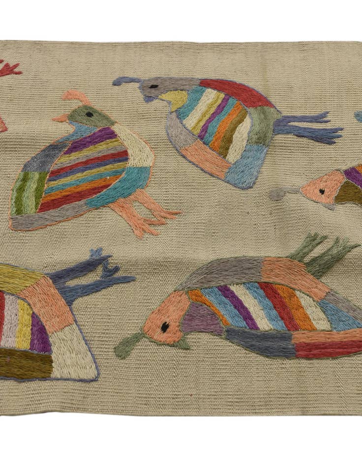 Detail image of 2' 4 x 9' 2  Hand Woven Kilim Suzani Wool Runner Rug