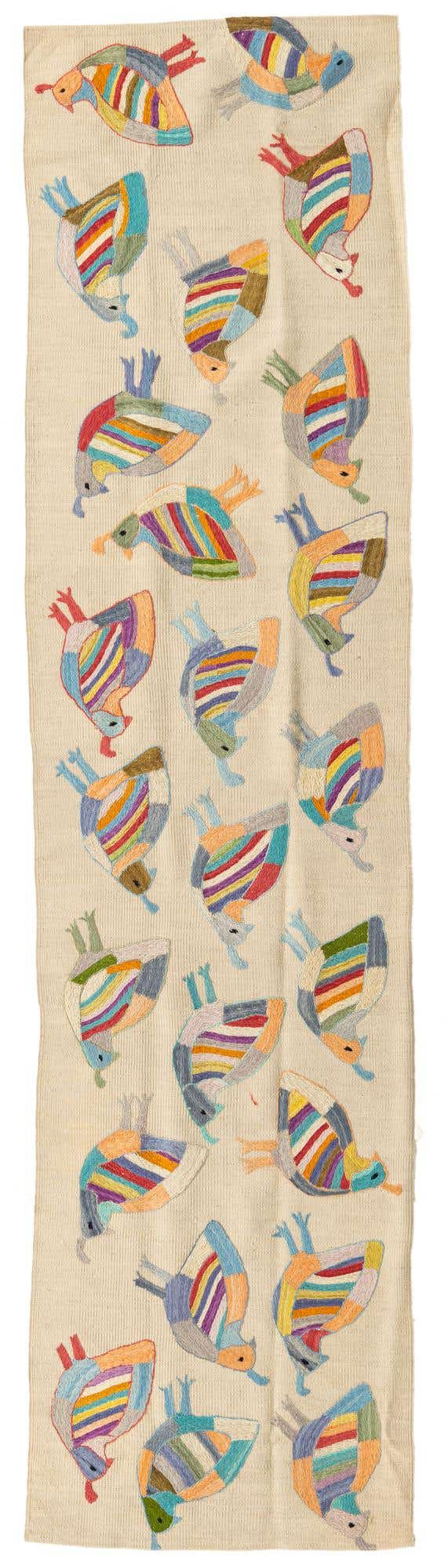 2' 4 x 9' 2 Hand Woven Kilim Suzani Wool Runner Rug