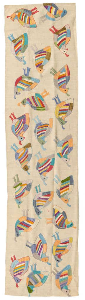 2' 4 x 9' 2 Hand Woven Kilim Suzani Wool Runner Rug