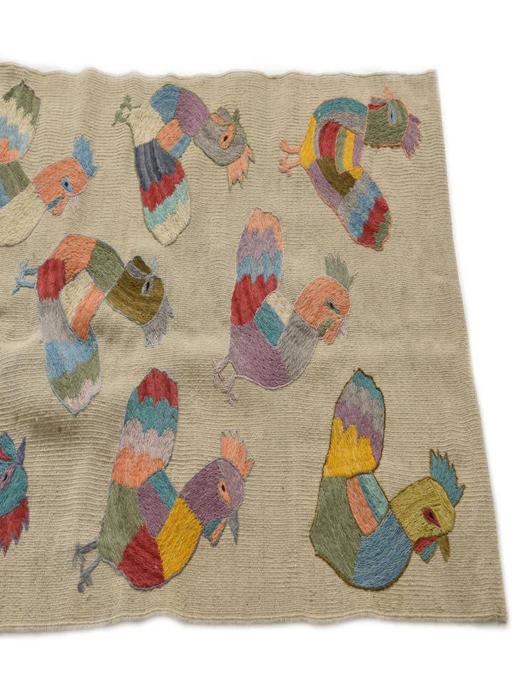 Detail image of 2' 3 x 12' 1  Hand Woven Kilim Suzani Wool Runner Rug