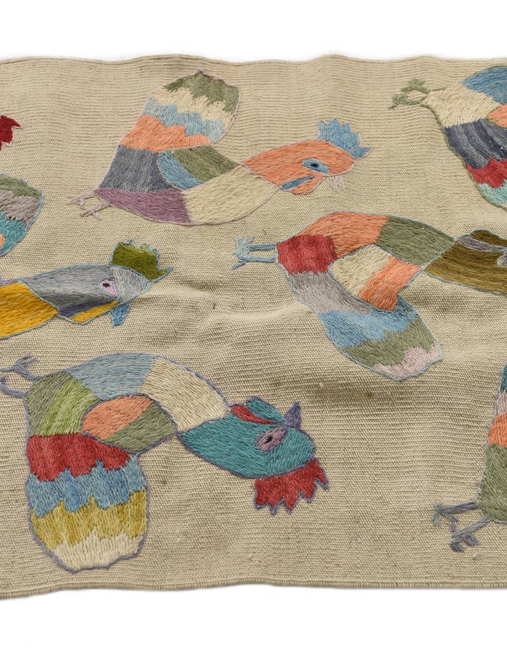 Detail image of 2' 3 x 12' 1  Hand Woven Kilim Suzani Wool Runner Rug