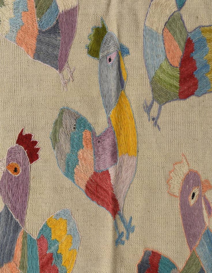 Detail image of 2' 3 x 12' 1  Hand Woven Kilim Suzani Wool Runner Rug