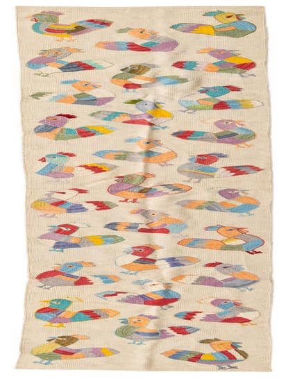 Detail image of 2' 3 x 12' 1 Hand Woven Kilim Suzani Wool Runner Rug