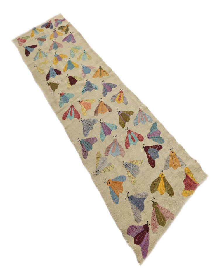 Detail image of 2' 9 x 9' 3 Hand Woven Kilim Suzani Wool Runner Rug