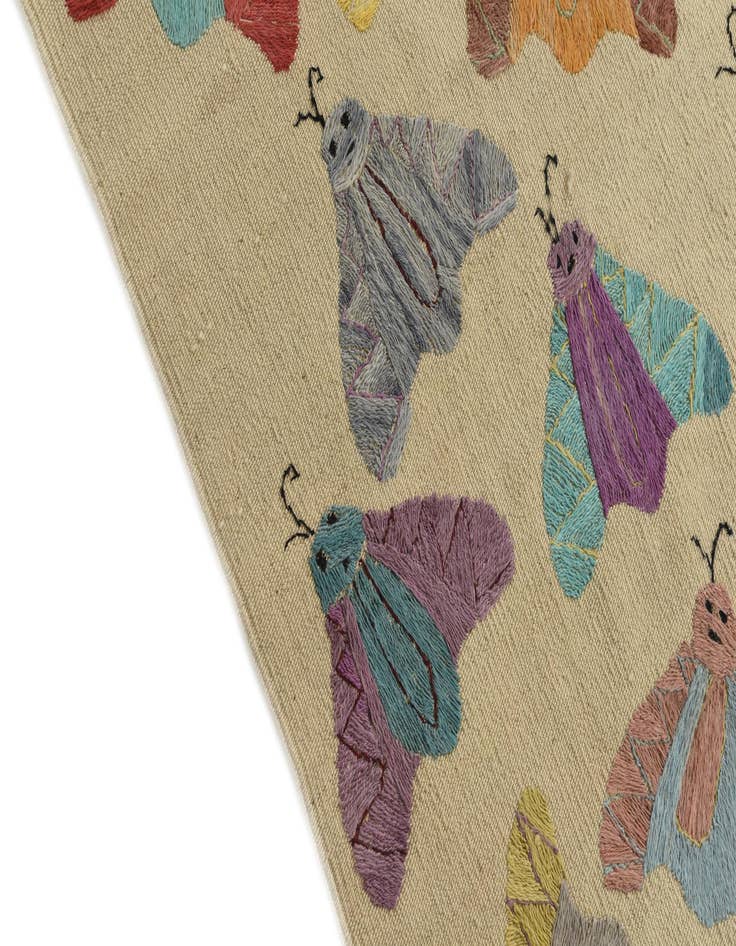 Detail image of 2' 9 x 9' 3 Hand Woven Kilim Suzani Wool Runner Rug
