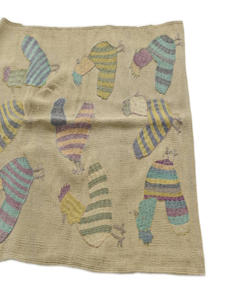 Detail image of 2' 8 x 7' 3  Hand Woven Kilim Suzani Wool Runner Rug