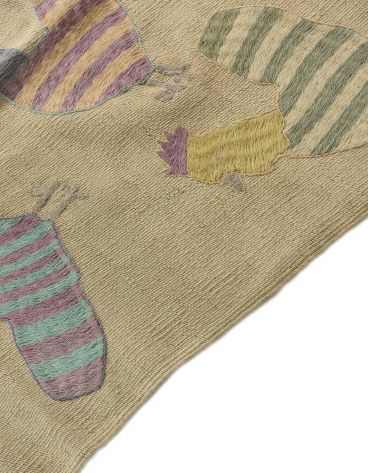 Detail image of 2' 8 x 7' 3  Hand Woven Kilim Suzani Wool Runner Rug