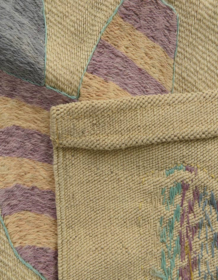 Detail image of 2' 8 x 7' 3  Hand Woven Kilim Suzani Wool Runner Rug