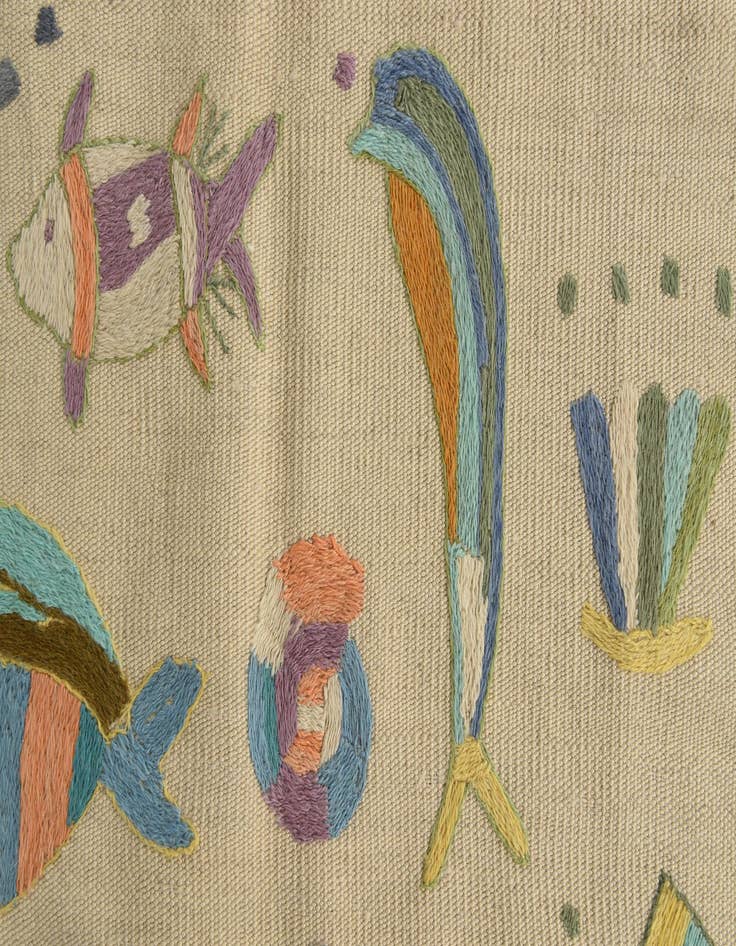 Detail image of 2' 3 x 9' 5  Hand Woven Kilim Suzani Wool Runner Rug