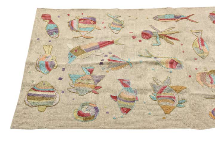 2' 5 x 7' 8 Hand Woven Kilim Suzani Wool Runner Rug