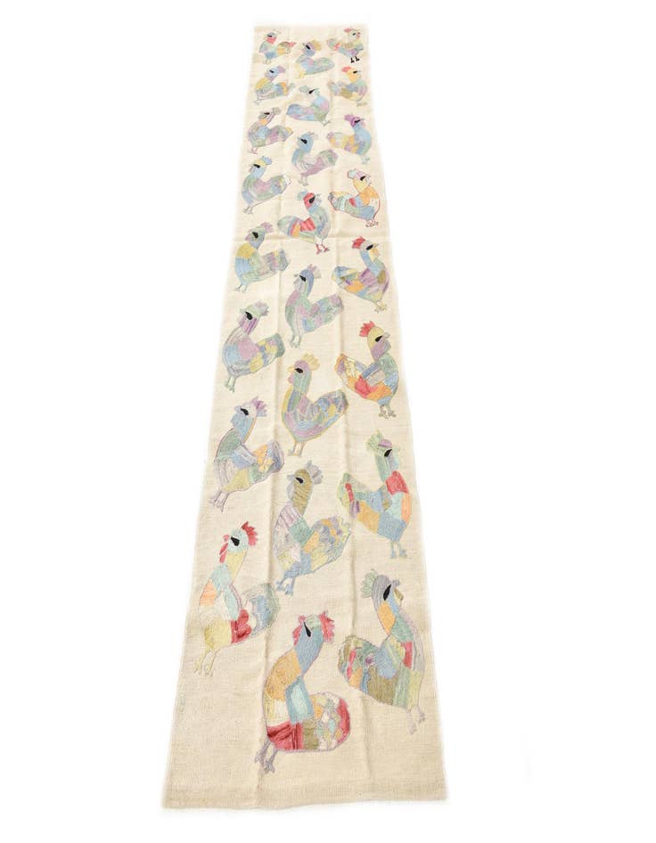 Detail image of 2' 4 x 9' 3  Hand Woven Kilim Suzani Wool Runner Rug