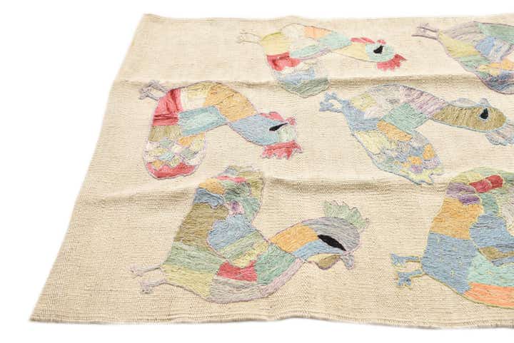 2' 4 x 9' 3 Hand Woven Kilim Suzani Wool Runner Rug