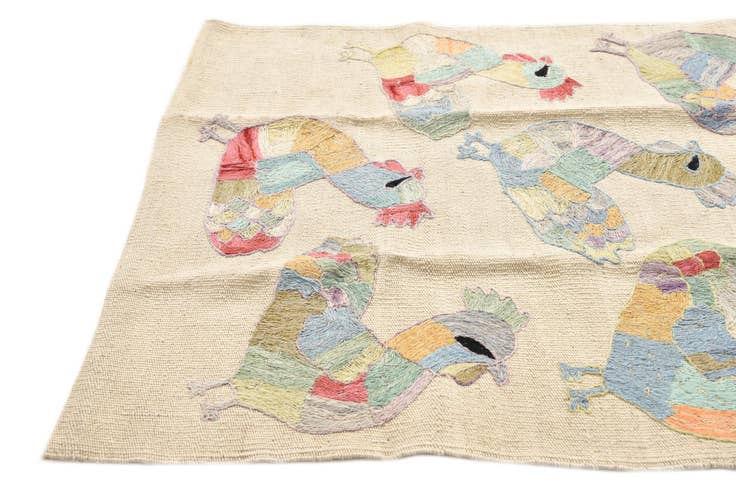 Detail image of 2' 4 x 9' 3 Hand Woven Kilim Suzani Wool Runner Rug