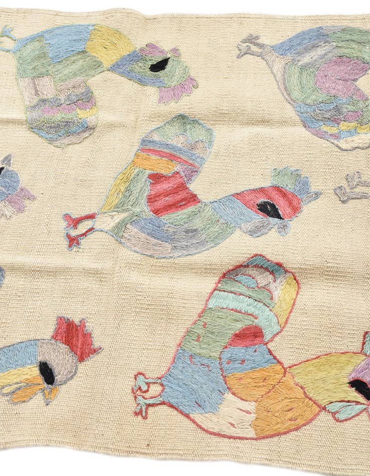 Detail image of 2' 4 x 9' 3  Hand Woven Kilim Suzani Wool Runner Rug