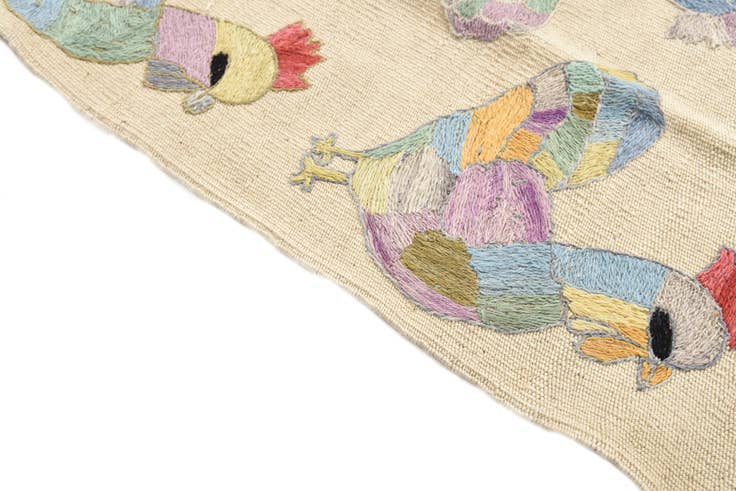 Detail image of 2' 4 x 9' 3 Hand Woven Kilim Suzani Wool Runner Rug