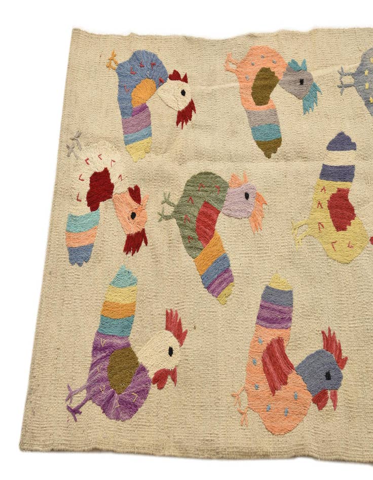 Detail image of 2' x 9' 2  Hand Woven Kilim Suzani Wool Runner Rug