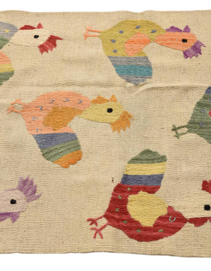 Detail image of 2' x 9' 2  Hand Woven Kilim Suzani Wool Runner Rug