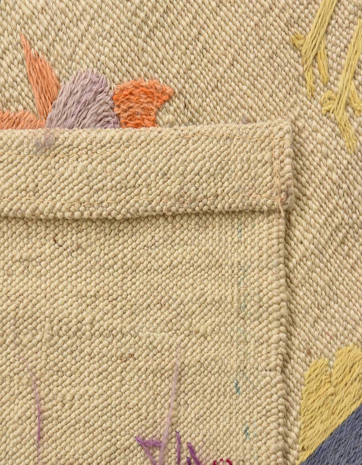 Detail image of 2' x 9' 2  Hand Woven Kilim Suzani Wool Runner Rug