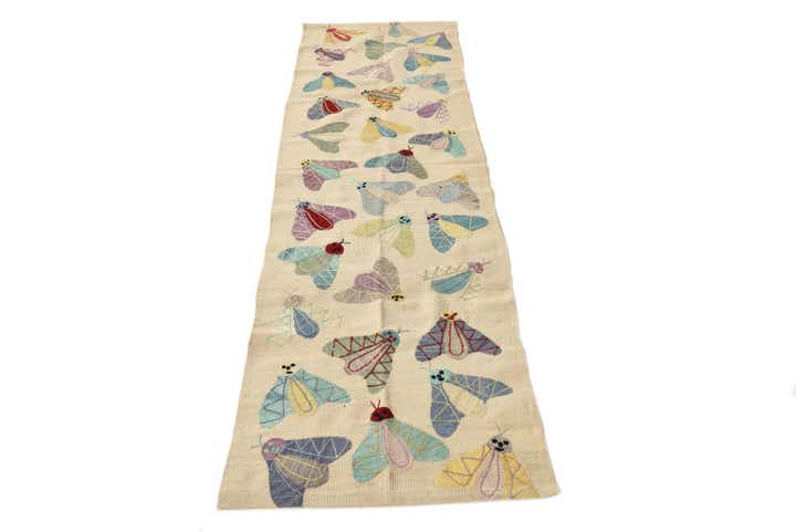 2' 3 x 7' 10 Hand Woven Kilim Suzani Wool Runner Rug
