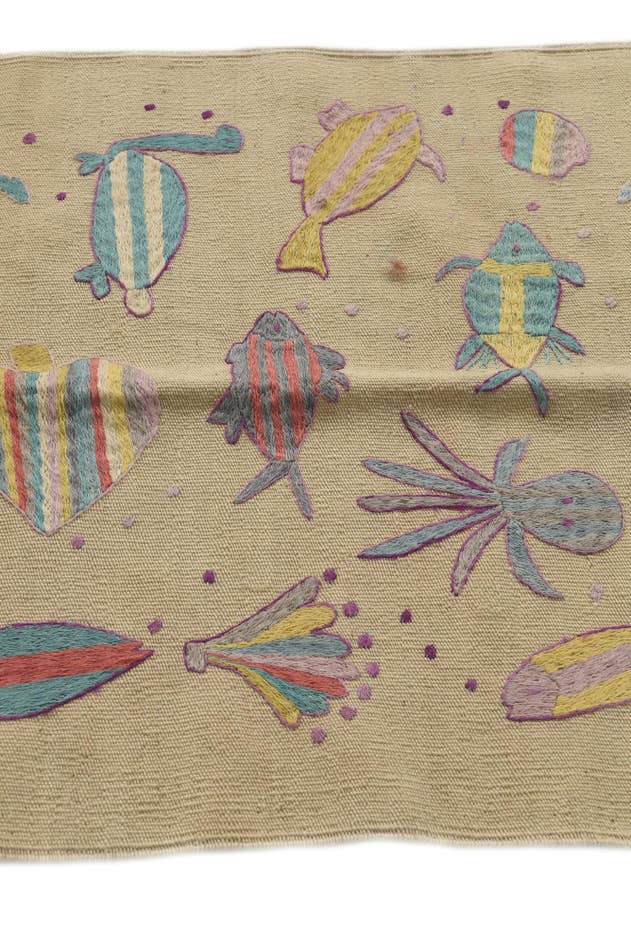 Detail image of 2' 4 x 9' Hand Woven Kilim Suzani Wool Runner Rug