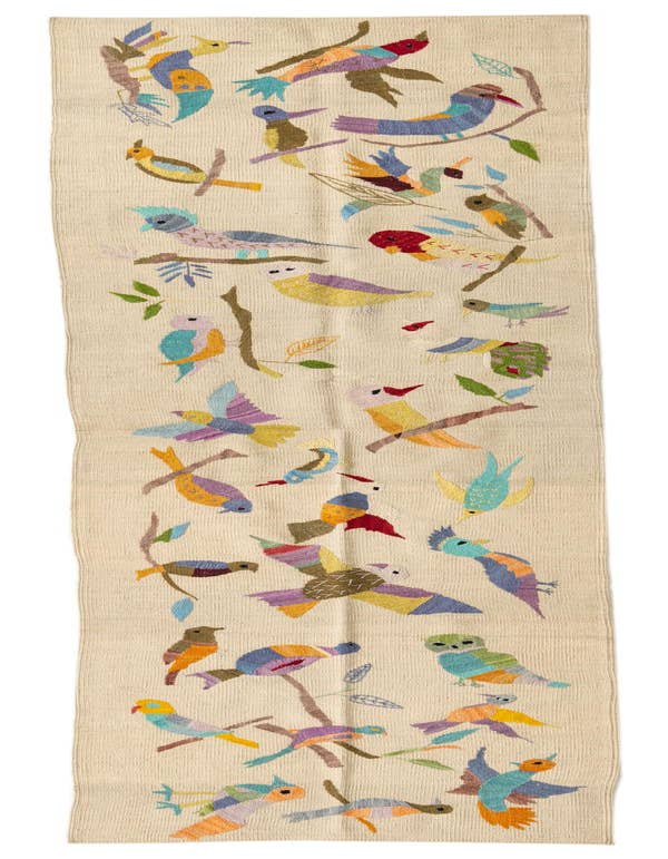 Detail image of 2' 4 x 9' 4 Hand Woven Kilim Suzani Wool Runner Rug