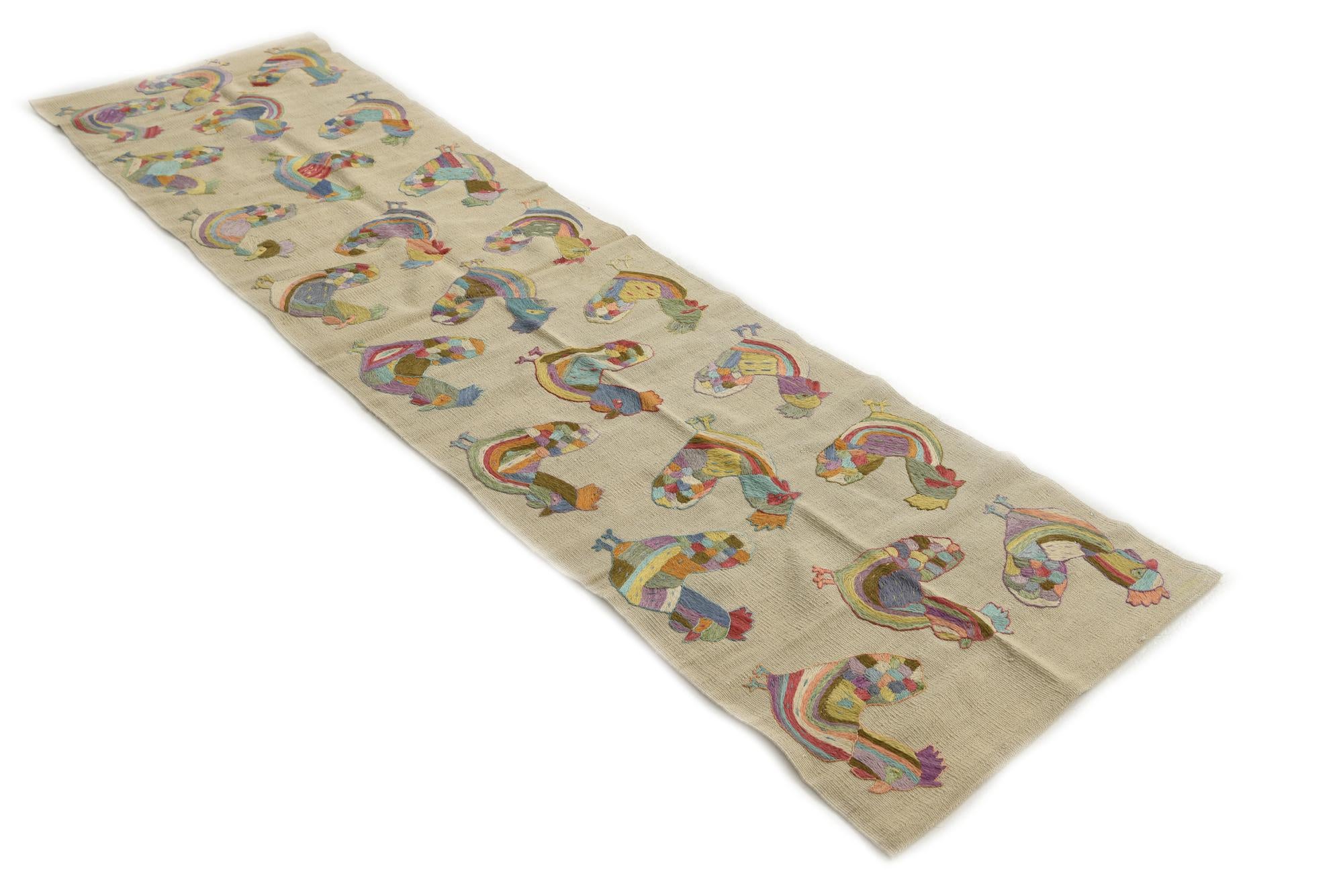 2' 5 x 9' 3 Hand Woven Kilim Suzani Wool Runner Rug