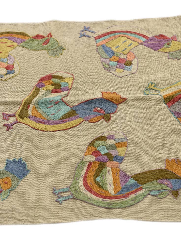 Detail image of 2' 5 x 9' 3  Hand Woven Kilim Suzani Wool Runner Rug